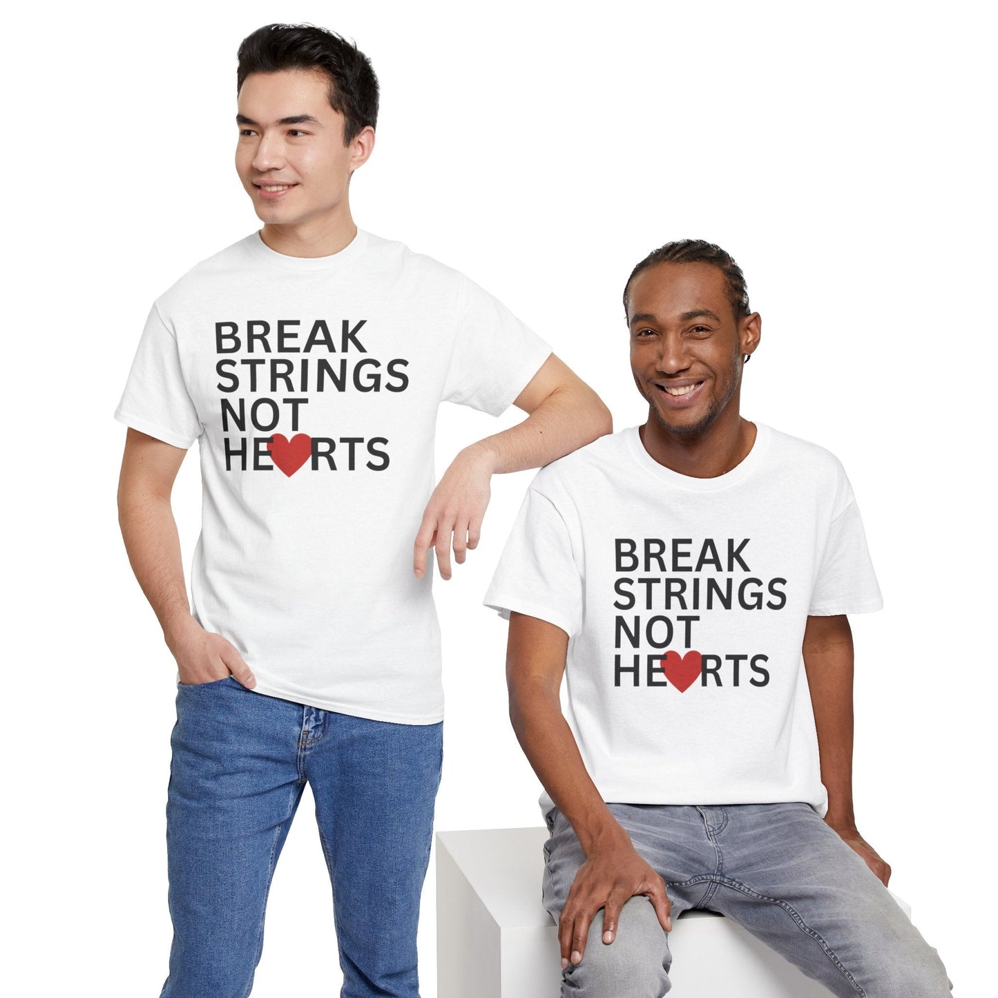 BREAK STRINGS NOT HEARTS - Tennis Basic Tee