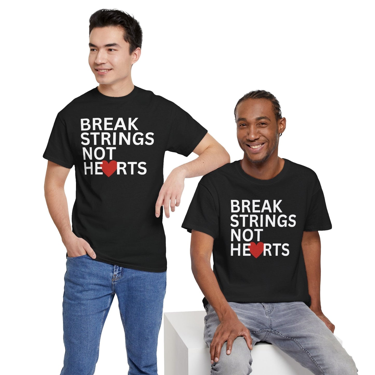 BREAK STRINGS NOT HEARTS - Tennis Basic Tee