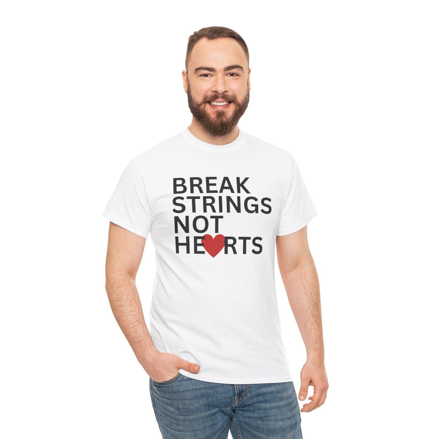 BREAK STRINGS NOT HEARTS - Tennis Basic Tee