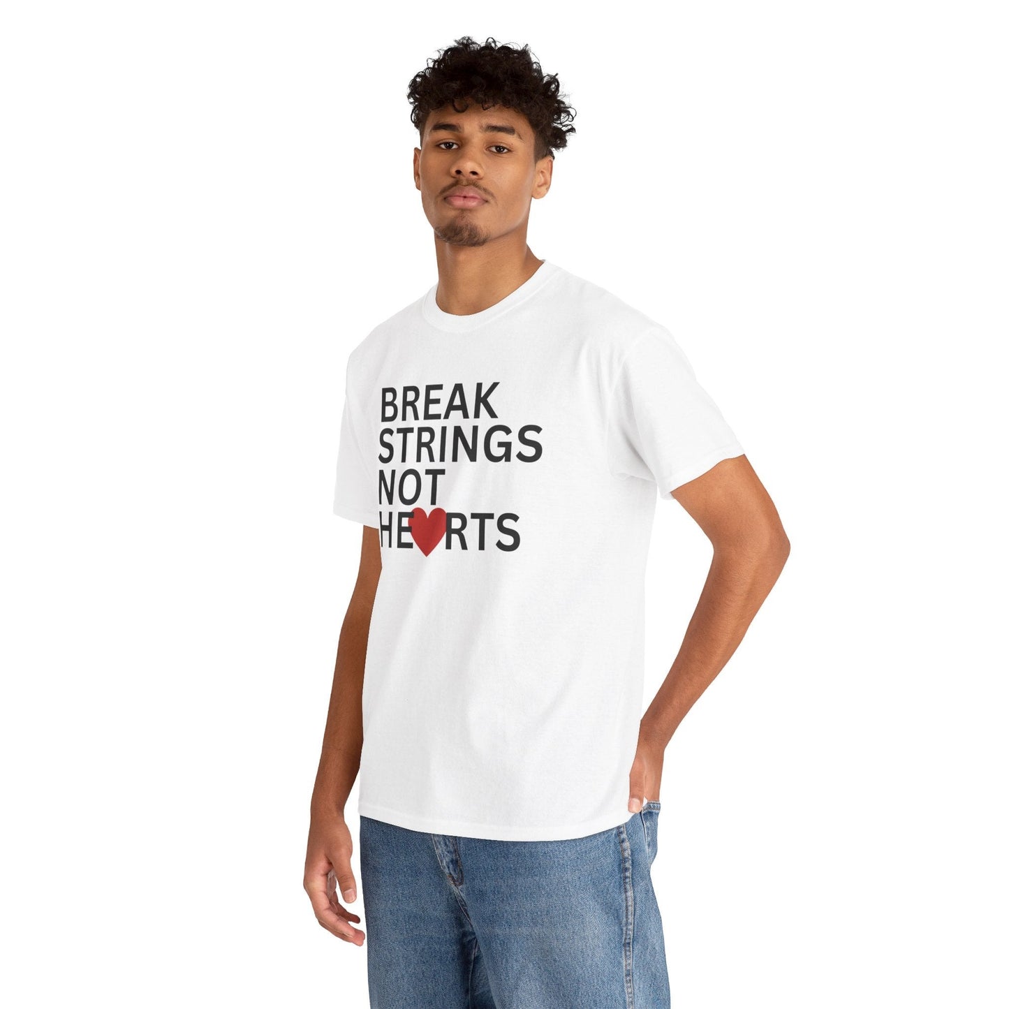 BREAK STRINGS NOT HEARTS - Tennis Basic Tee