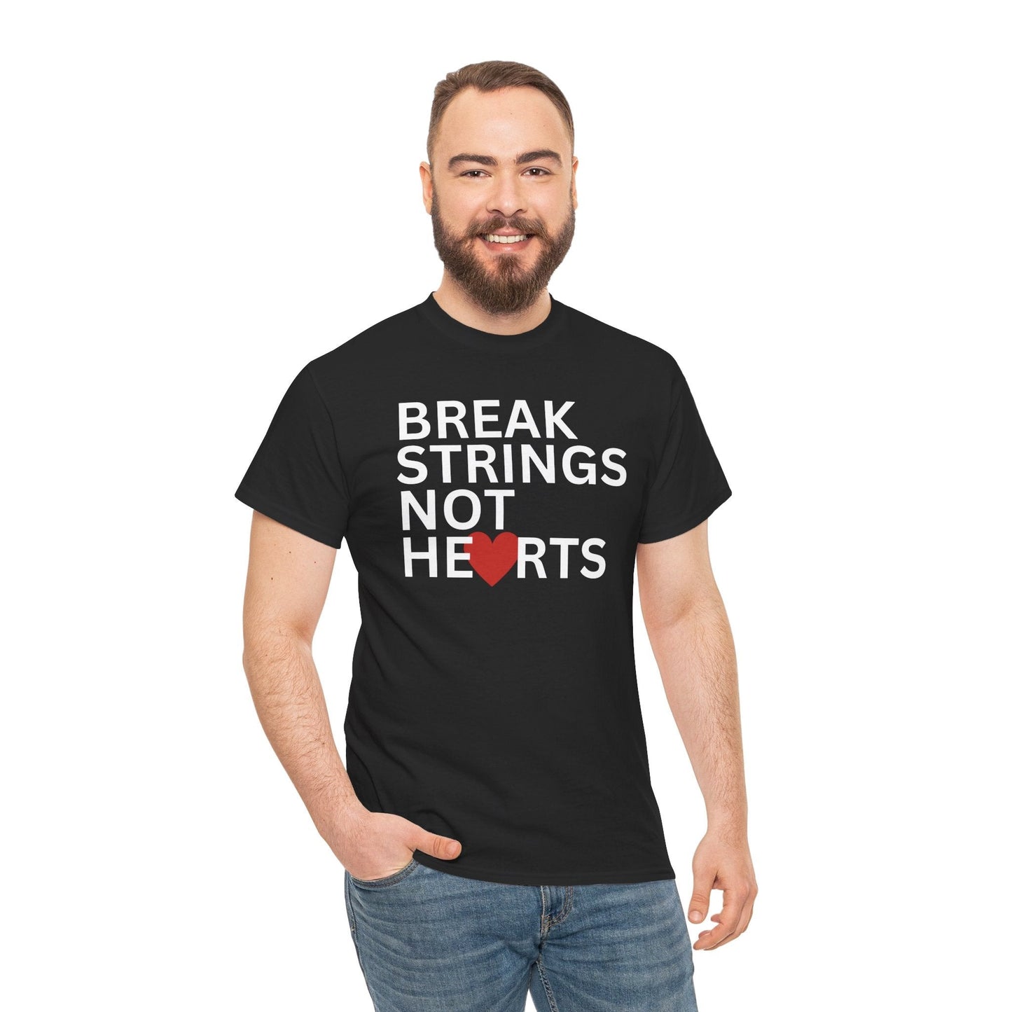 BREAK STRINGS NOT HEARTS - Tennis Basic Tee