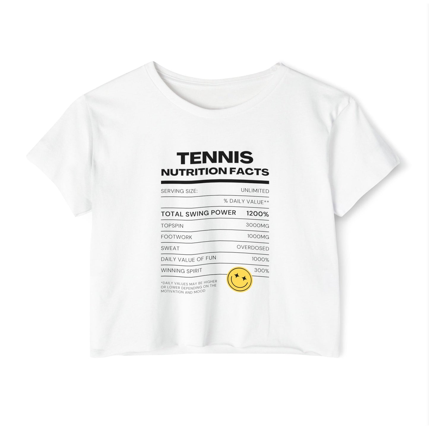 NUTRITION FACTS - Tennis Crop Top