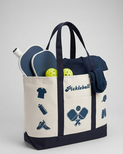 PICKLEBALL XL TOTE BAG 1 (Dark Blue)