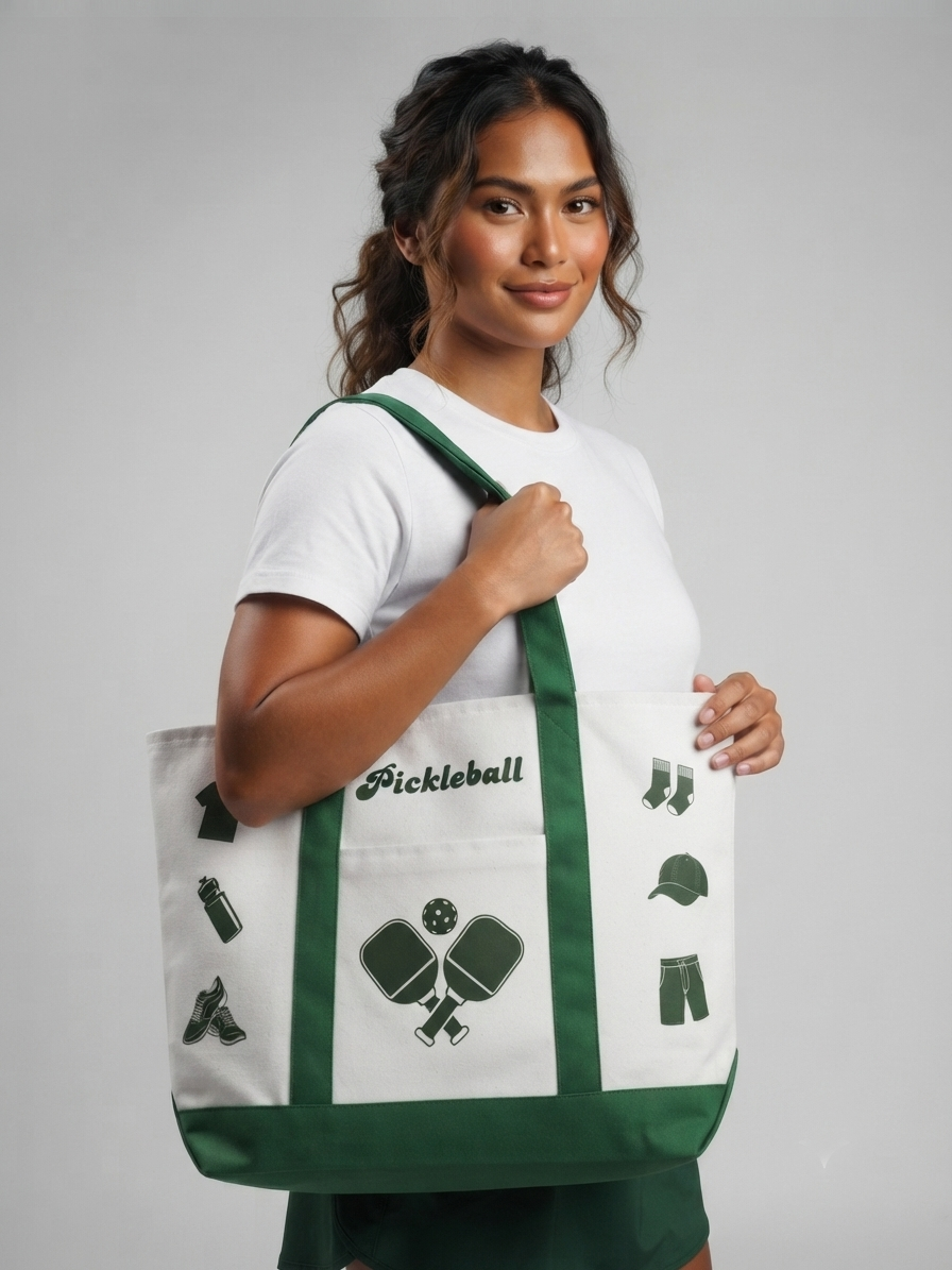 PICKLEBALL XL TOTE BAG 1 (Green)