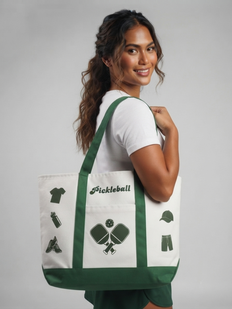 PICKLEBALL XL TOTE BAG 1 (Green)
