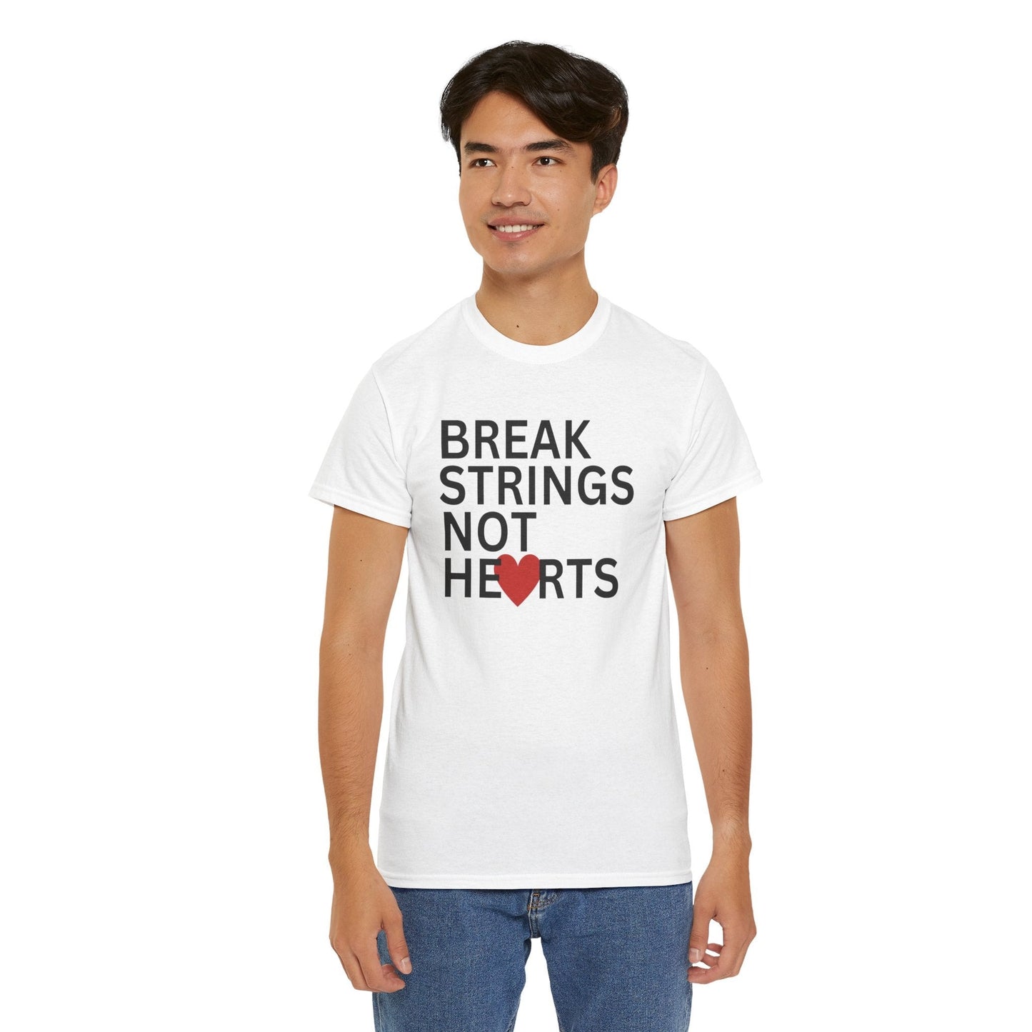 BREAK STRINGS NOT HEARTS - Tennis Basic Tee