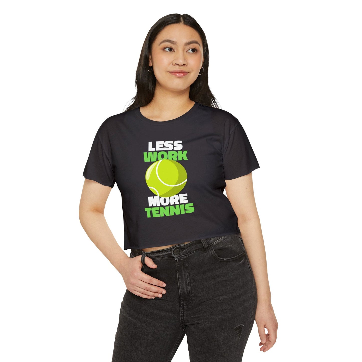 LESS WORK MORE TENNIS - Crop Top