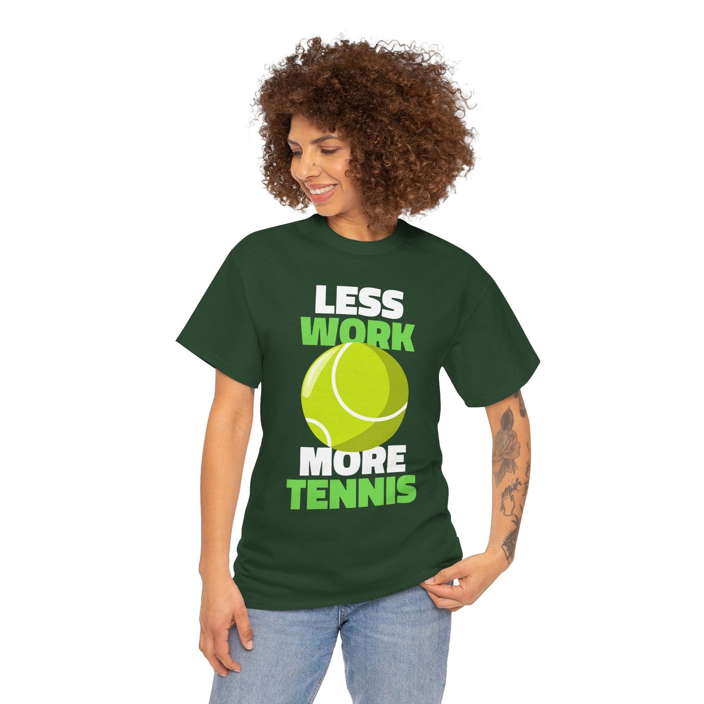 LESS WORK MORE TENNIS - Tennis Basic Tee