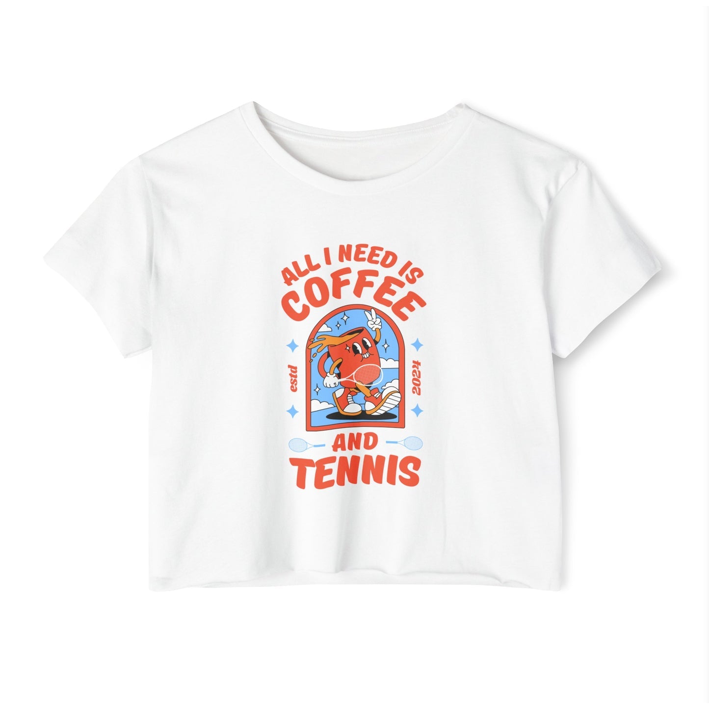 COFFEE & TENNIS 1 - Tennis Crop Top