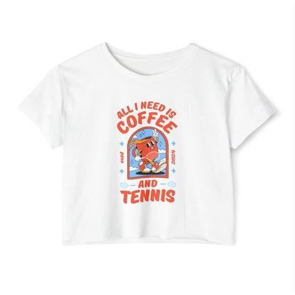 COFFEE & TENNIS 1 - Tennis Crop Top