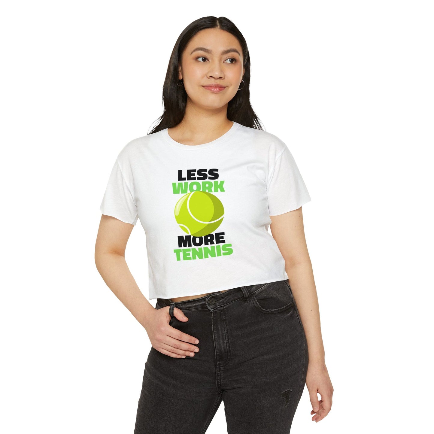 LESS WORK MORE TENNIS - Crop Top