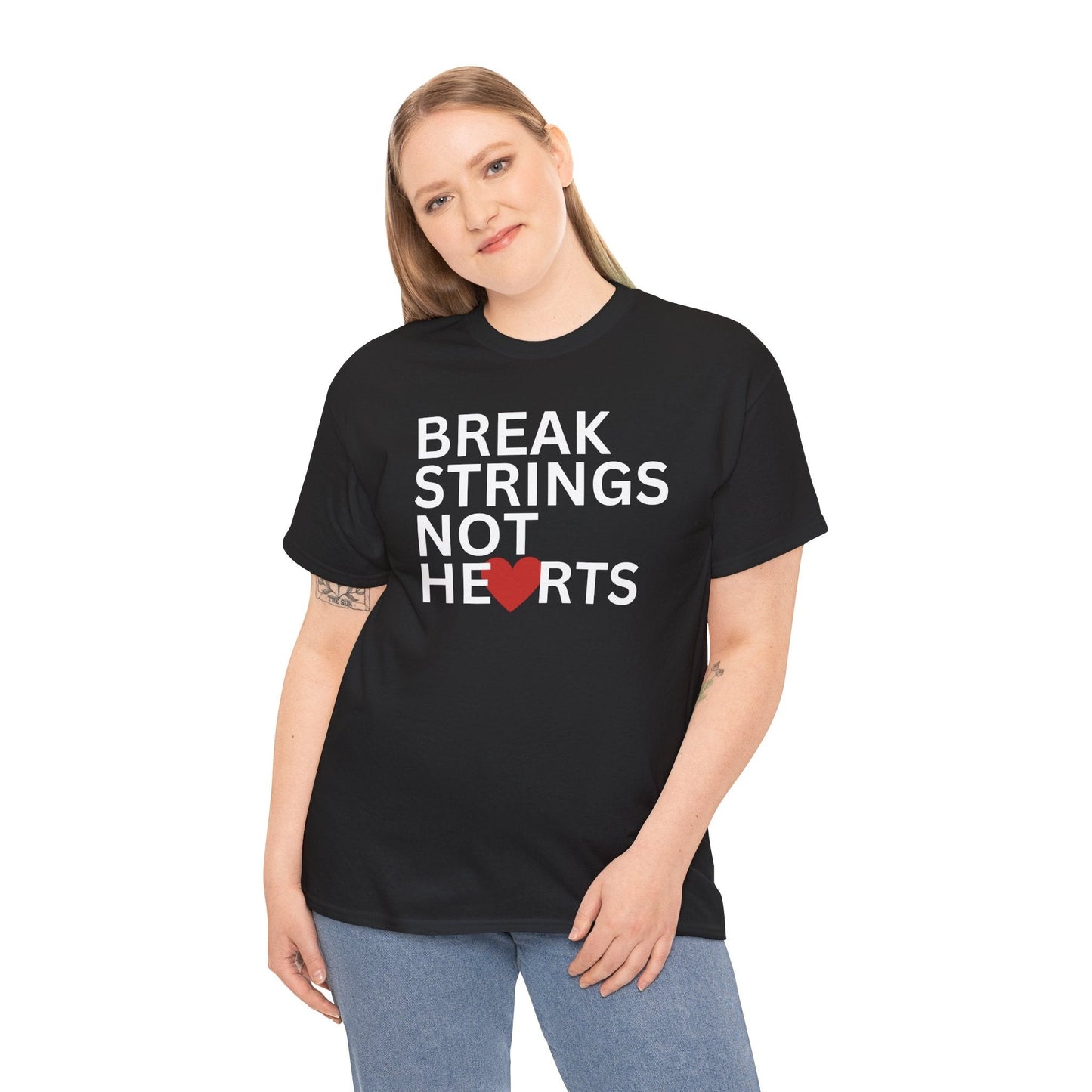 BREAK STRINGS NOT HEARTS - Tennis Basic Tee