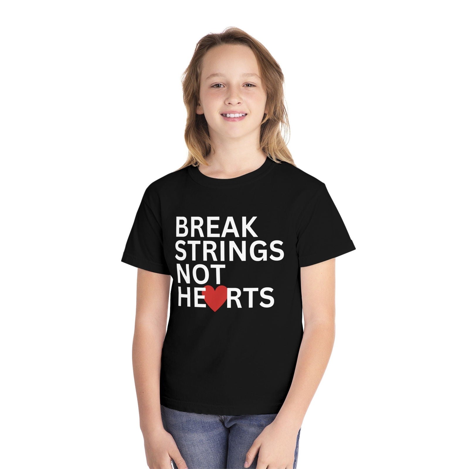BREAK STRINGS NOT HEARTS - Kids Tee - GRANDSLAM PH