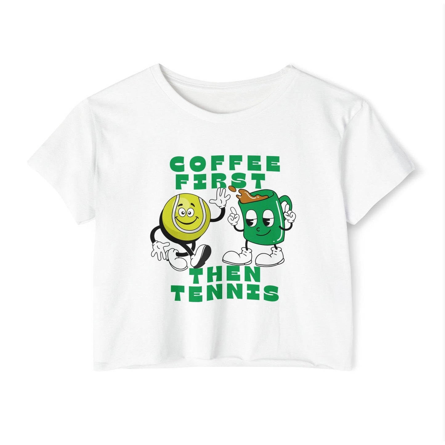 COFFEE FIRST, THEN TENNIS 1 - Tennis Crop Top