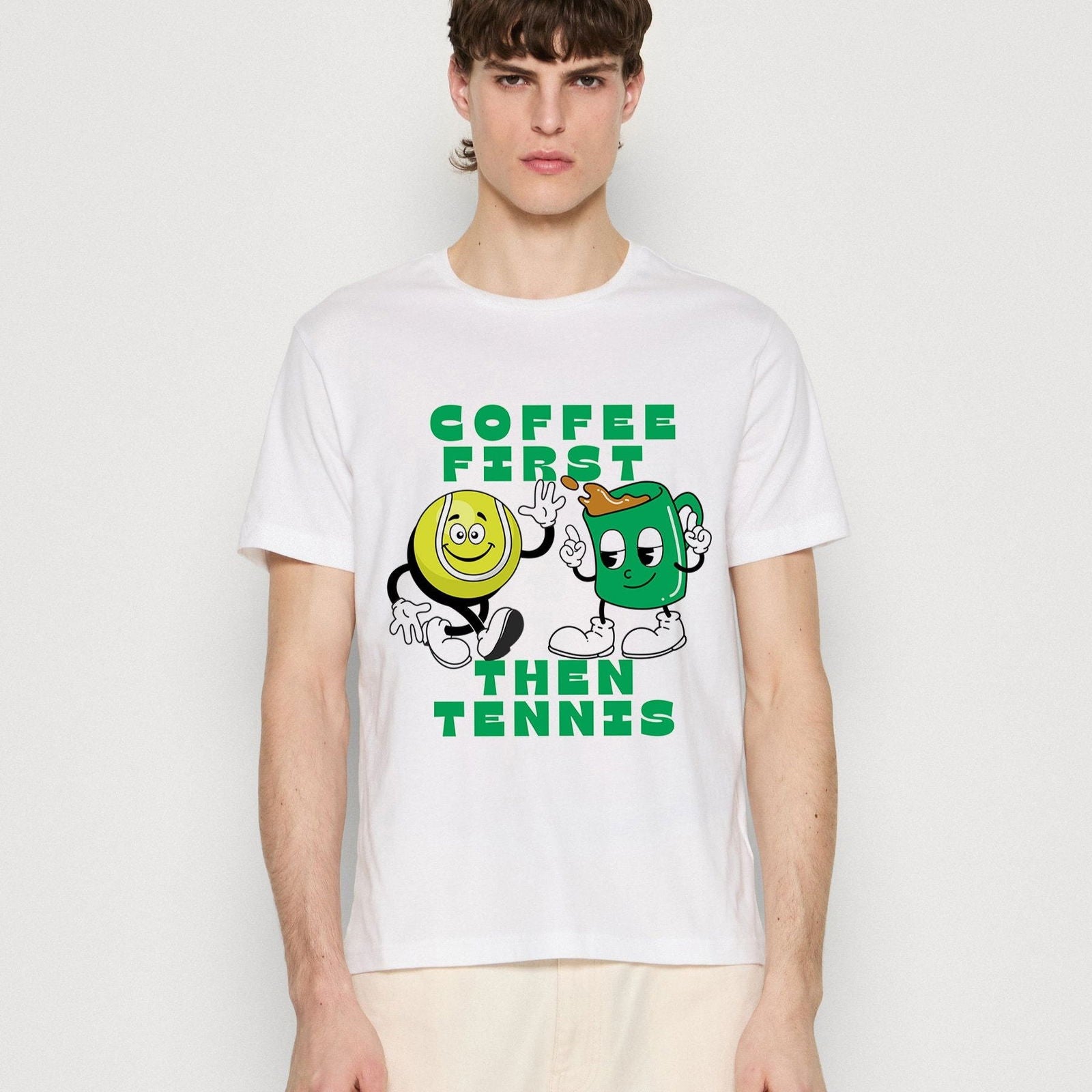 COFFEE FIRST, THEN TENNIS 1 - Tennis Basic Tee - GRANDSLAM PH
