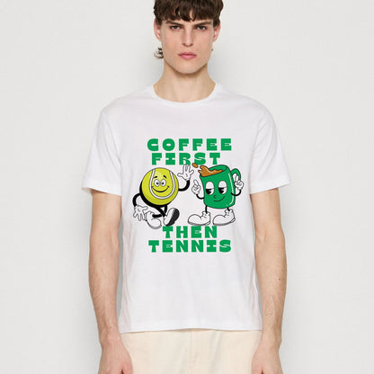COFFEE FIRST, THEN TENNIS 1 - Tennis Basic Tee - GRANDSLAM PH