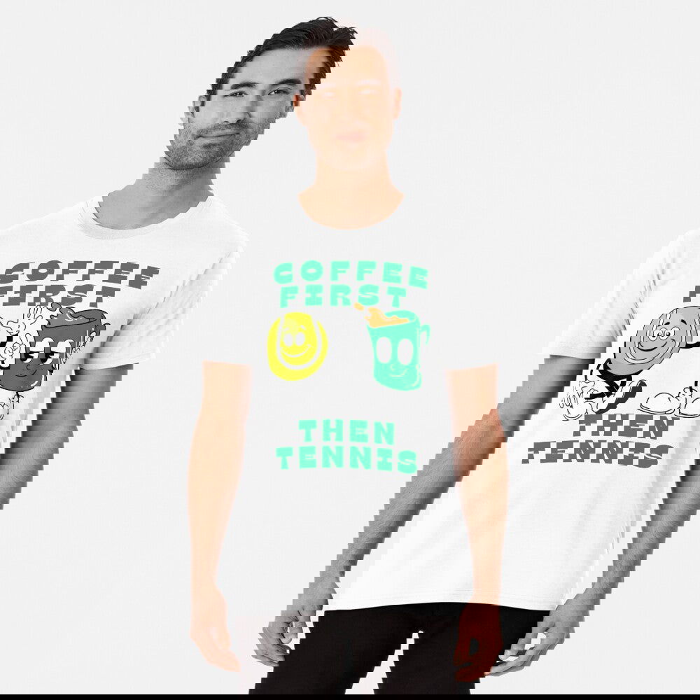 COFFEE FIRST, THEN TENNIS 1 - Tennis Basic Tee - GRANDSLAM PH
