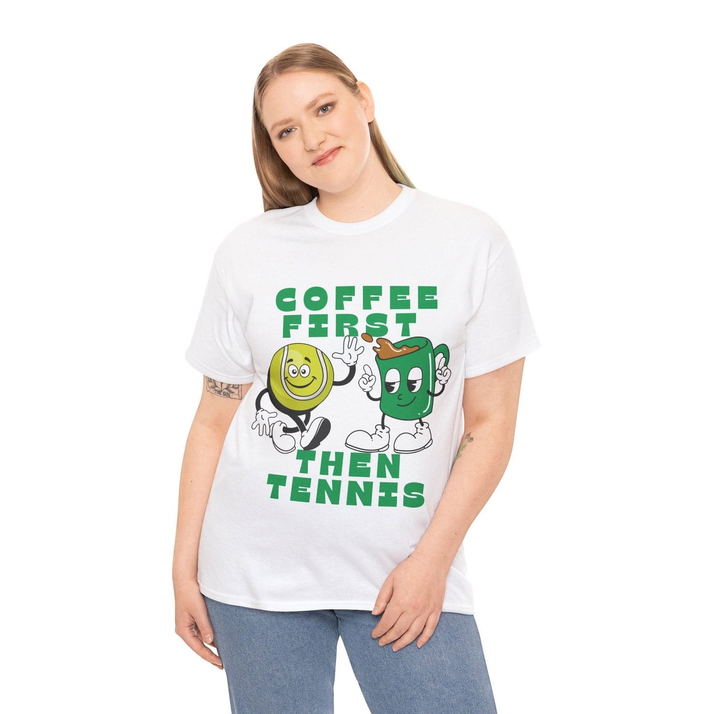 COFFEE FIRST, THEN TENNIS 1 - Tennis Basic Tee - GRANDSLAM PH