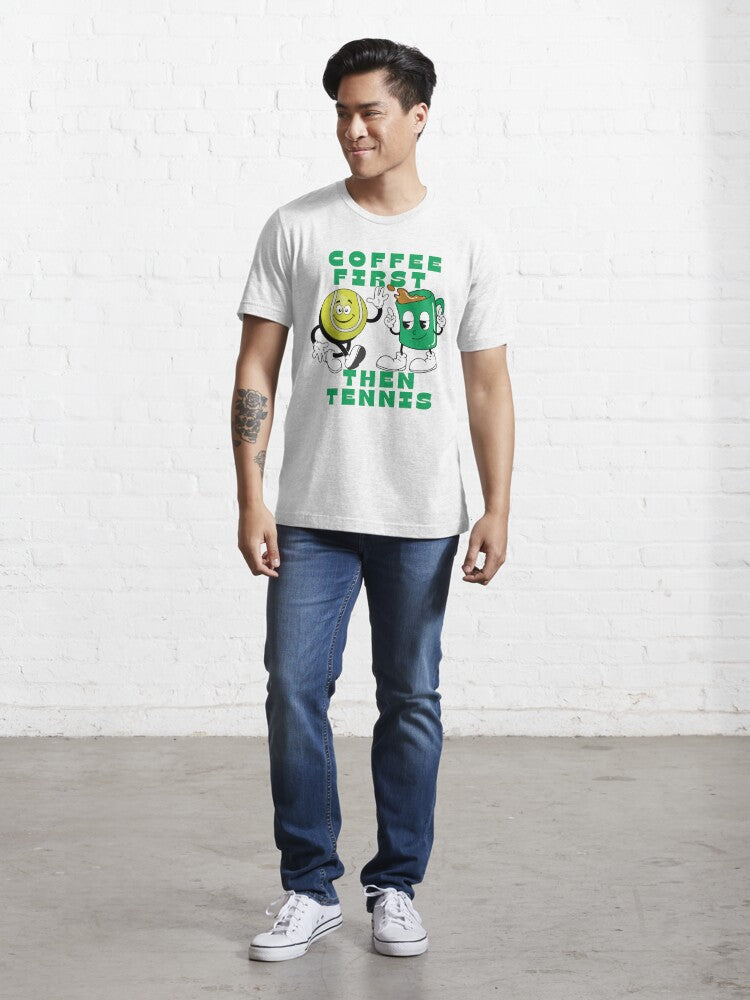COFFEE FIRST, THEN TENNIS 1 - Tennis Basic Tee - GRANDSLAM PH