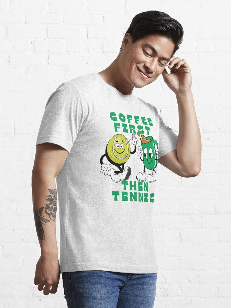 COFFEE FIRST, THEN TENNIS 1 - Tennis Basic Tee - GRANDSLAM PH