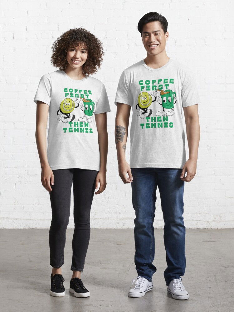 COFFEE FIRST, THEN TENNIS 1 - Tennis Basic Tee - GRANDSLAM PH
