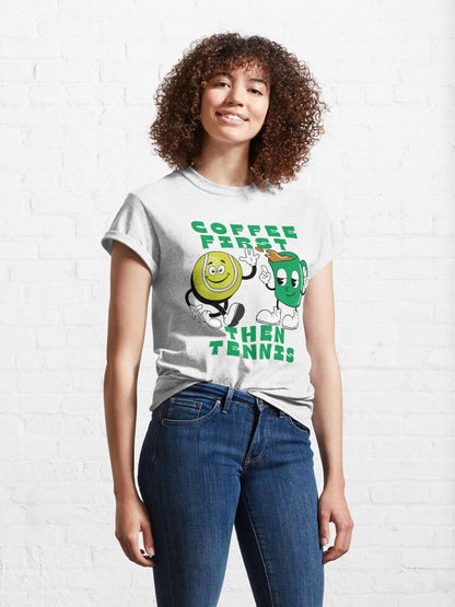 COFFEE FIRST, THEN TENNIS 1 - Tennis Basic Tee - GRANDSLAM PH
