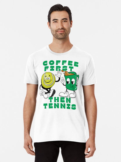 COFFEE FIRST, THEN TENNIS 1 - Tennis Basic Tee - GRANDSLAM PH