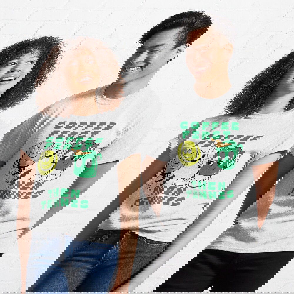 COFFEE FIRST, THEN TENNIS 1 - Tennis Basic Tee - GRANDSLAM PH