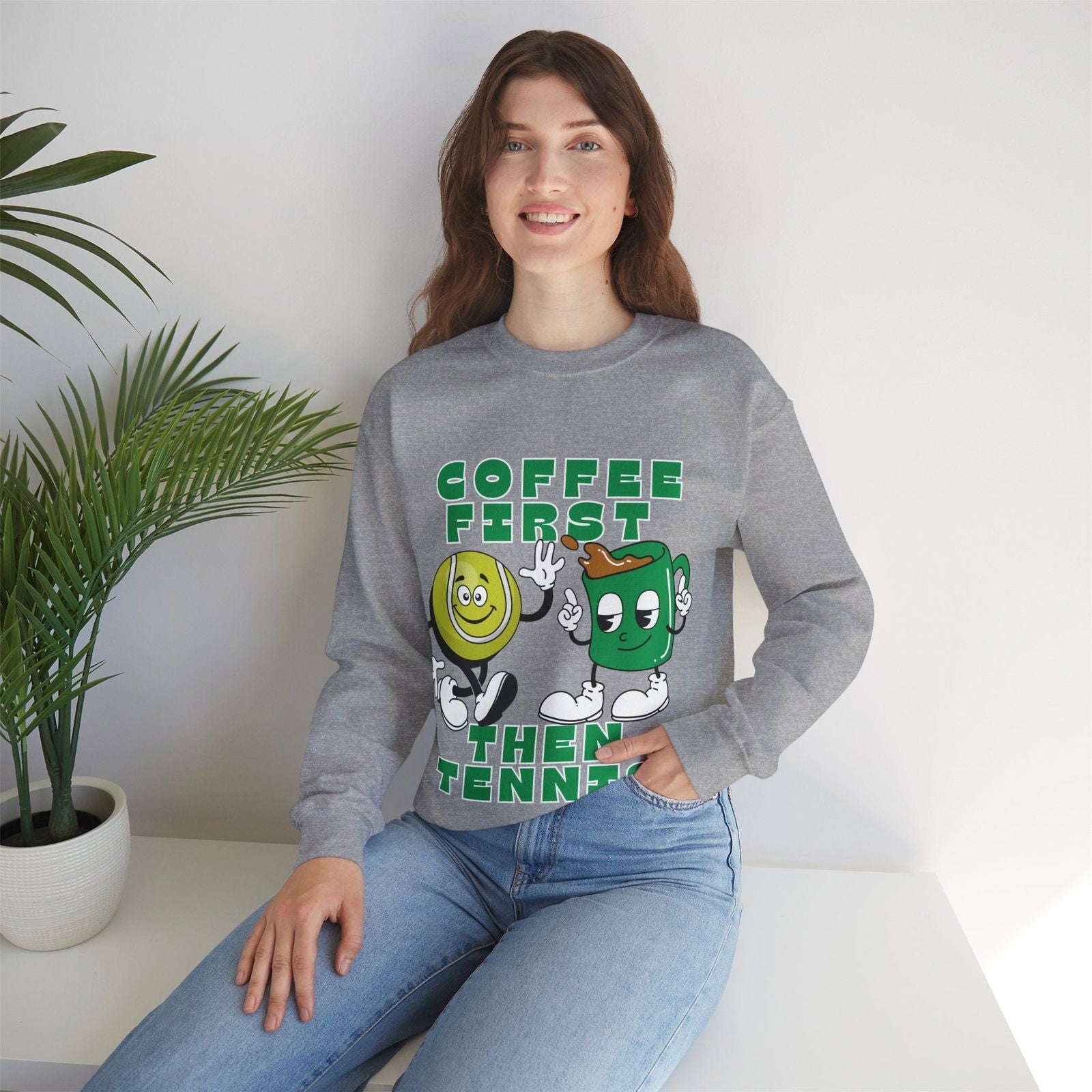 COFFEE FIRST, THEN TENNIS 1 - Tennis Sweatshirt - GRANDSLAM PH