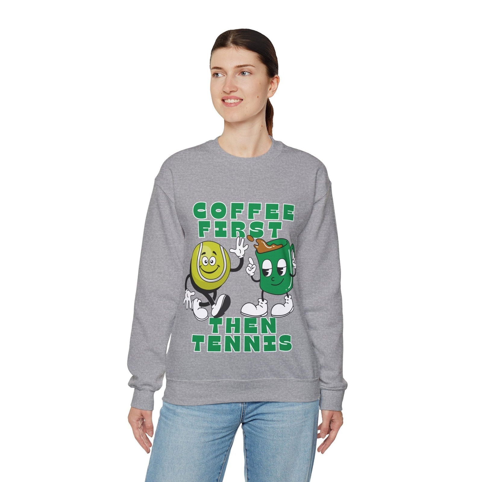 COFFEE FIRST, THEN TENNIS 1 - Tennis Sweatshirt - GRANDSLAM PH