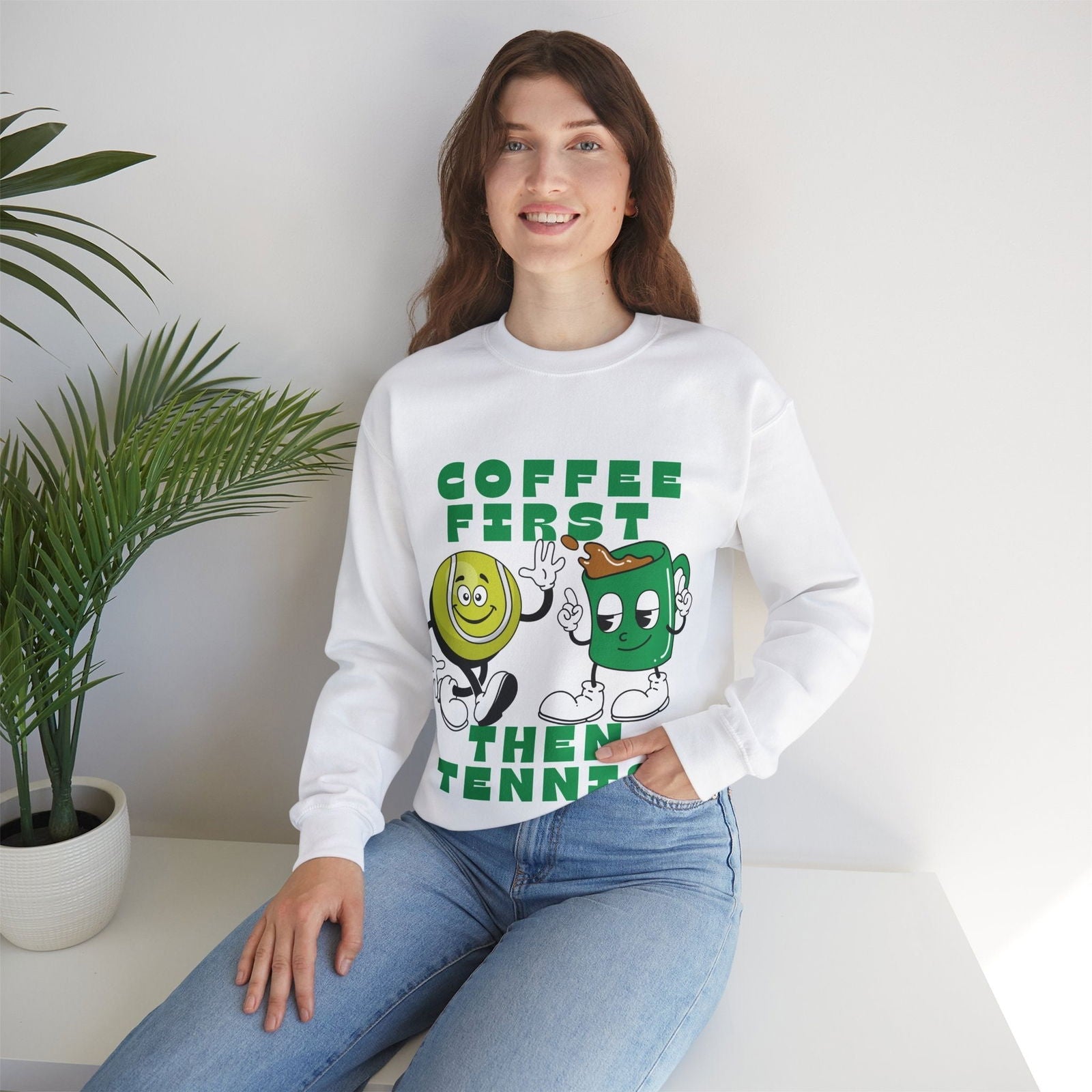 COFFEE FIRST, THEN TENNIS 1 - Tennis Sweatshirt - GRANDSLAM PH