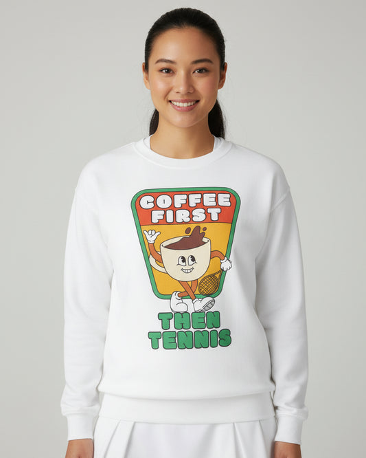 COFFEE FIRST, THEN TENNIS 2 - Tennis Sweatshirt - GRANDSLAM PH