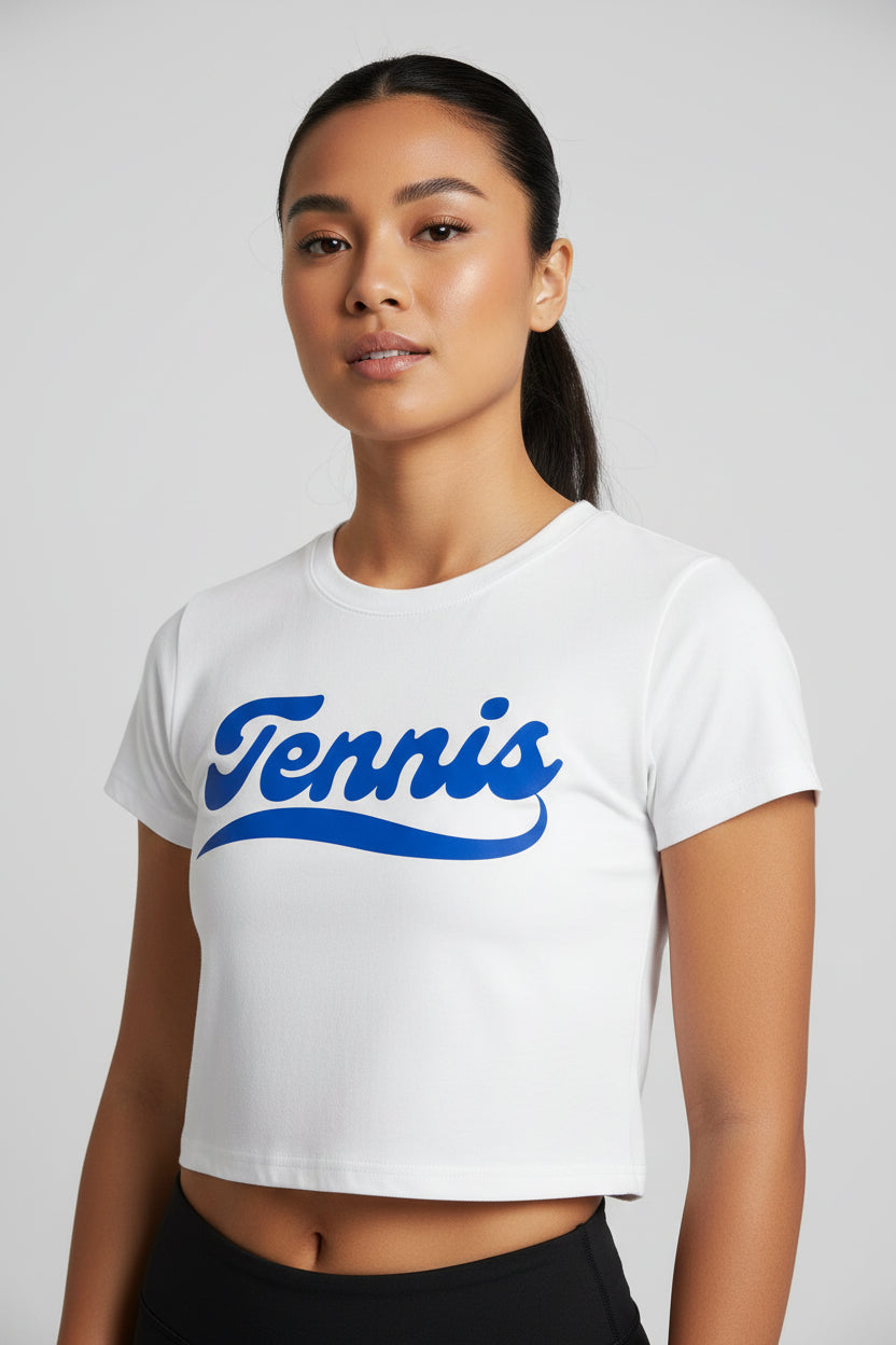 TENNIS 1 (Blue) - Tennis Crop Top