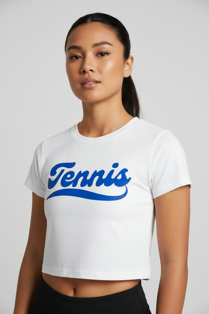TENNIS 1 (Blue) - Tennis Crop Top