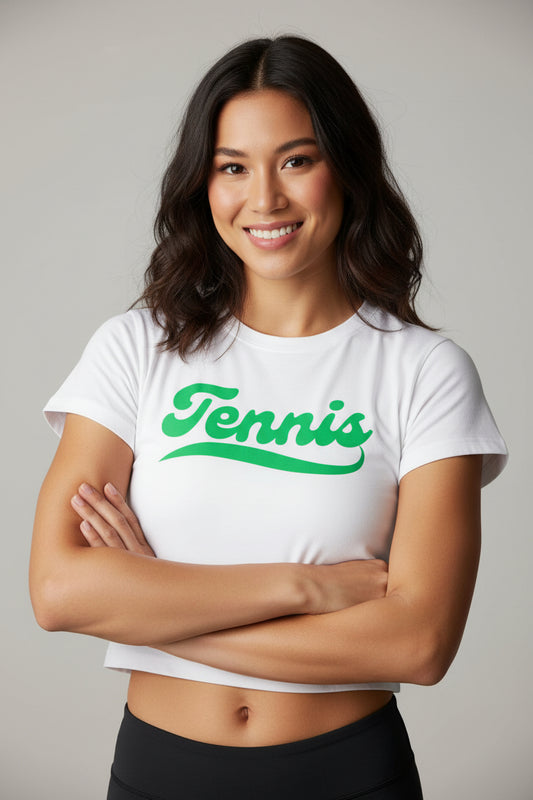 TENNIS 1 (Green) - Tennis Crop Top