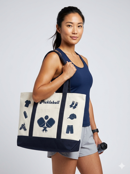 PICKLEBALL XL TOTE BAG 1 (Dark Blue)