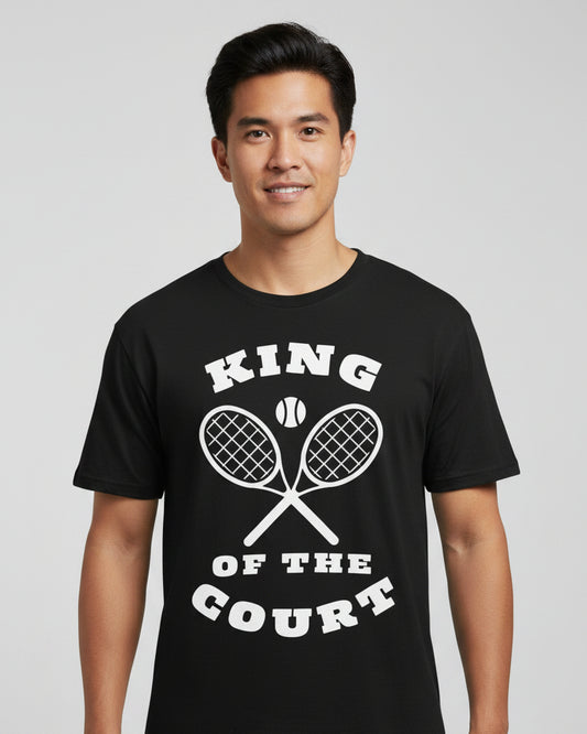 KING OF THE COURT (Black-White) - Tennis Basic Tee - GRANDSLAM PH
