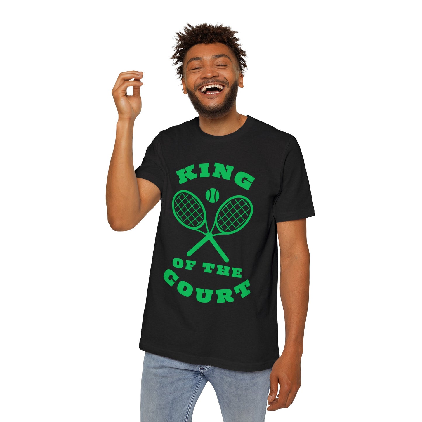 KING OF THE COURT (Black-Green) - Tennis Basic Tee