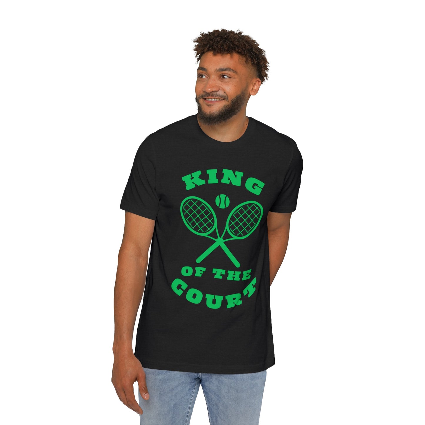 KING OF THE COURT (Black-Green) - Tennis Basic Tee