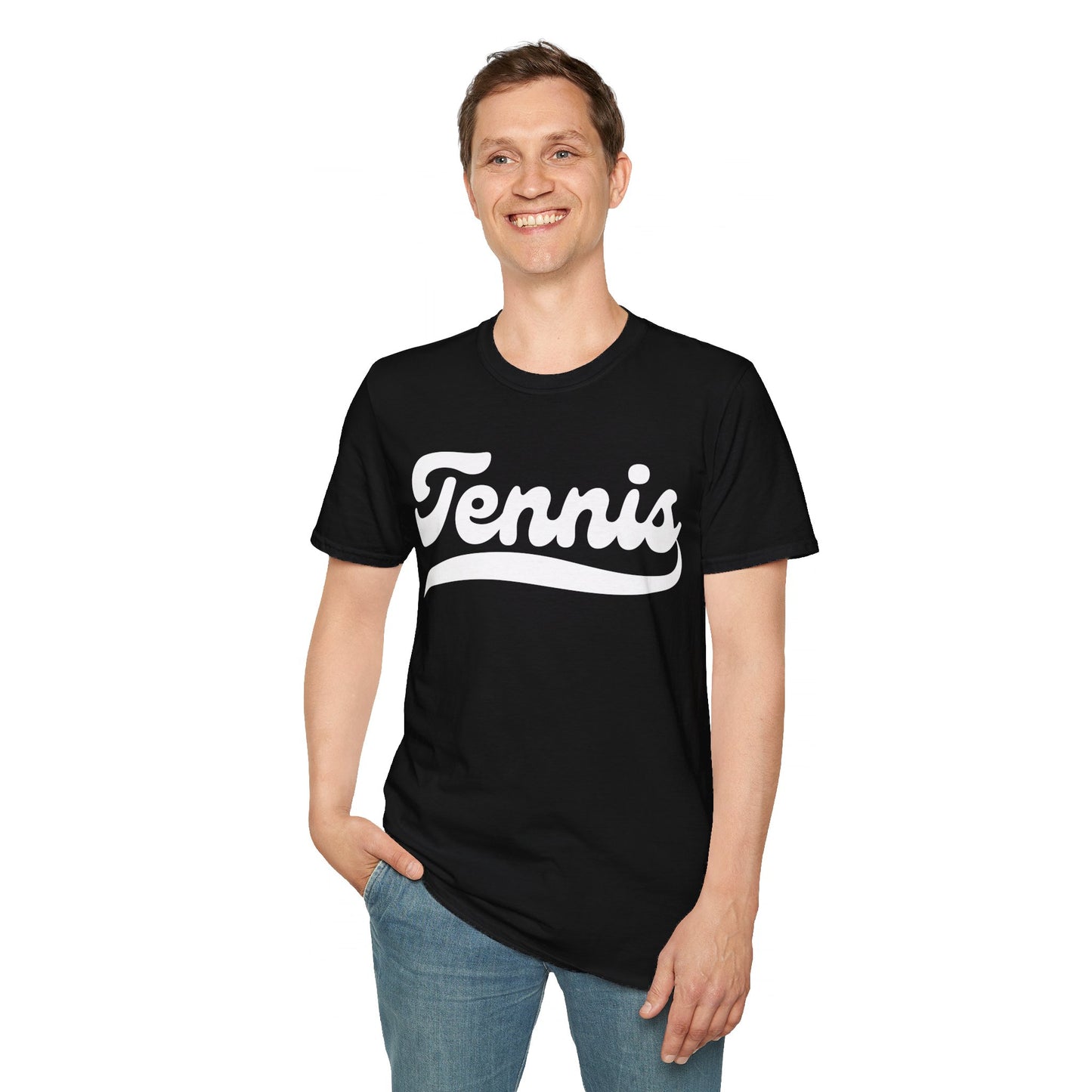 TENNIS 1 (Black & White) - Tennis Basic Tee