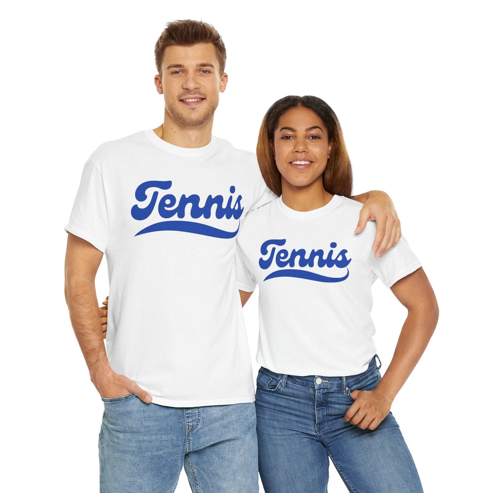 TENNIS 1 (White-Blue) - Tennis Basic Tee - GRANDSLAM PH