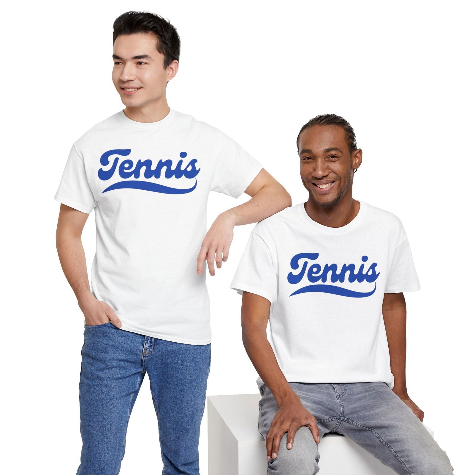 TENNIS 1 (White-Blue) - Tennis Basic Tee - GRANDSLAM PH