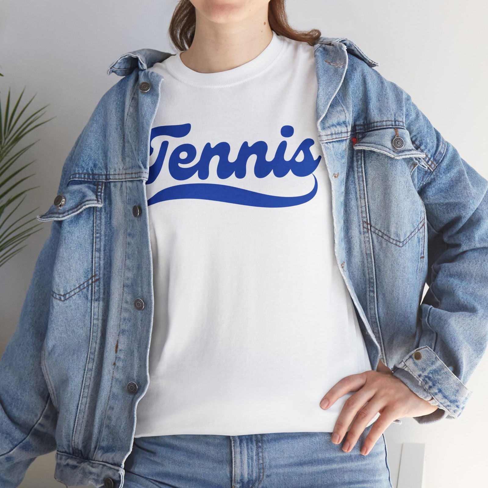 TENNIS 1 (White-Blue) - Tennis Basic Tee - GRANDSLAM PH