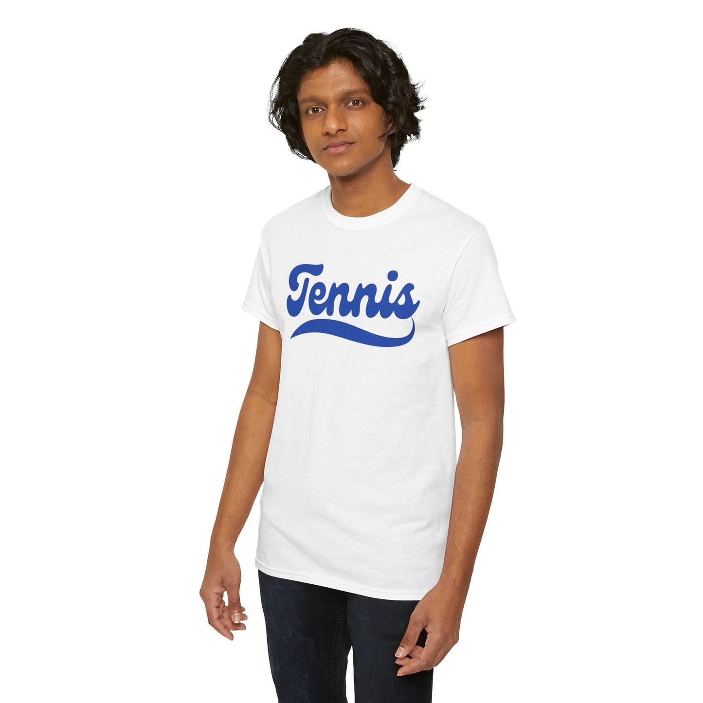 TENNIS 1 (White-Blue) - Tennis Basic Tee - GRANDSLAM PH