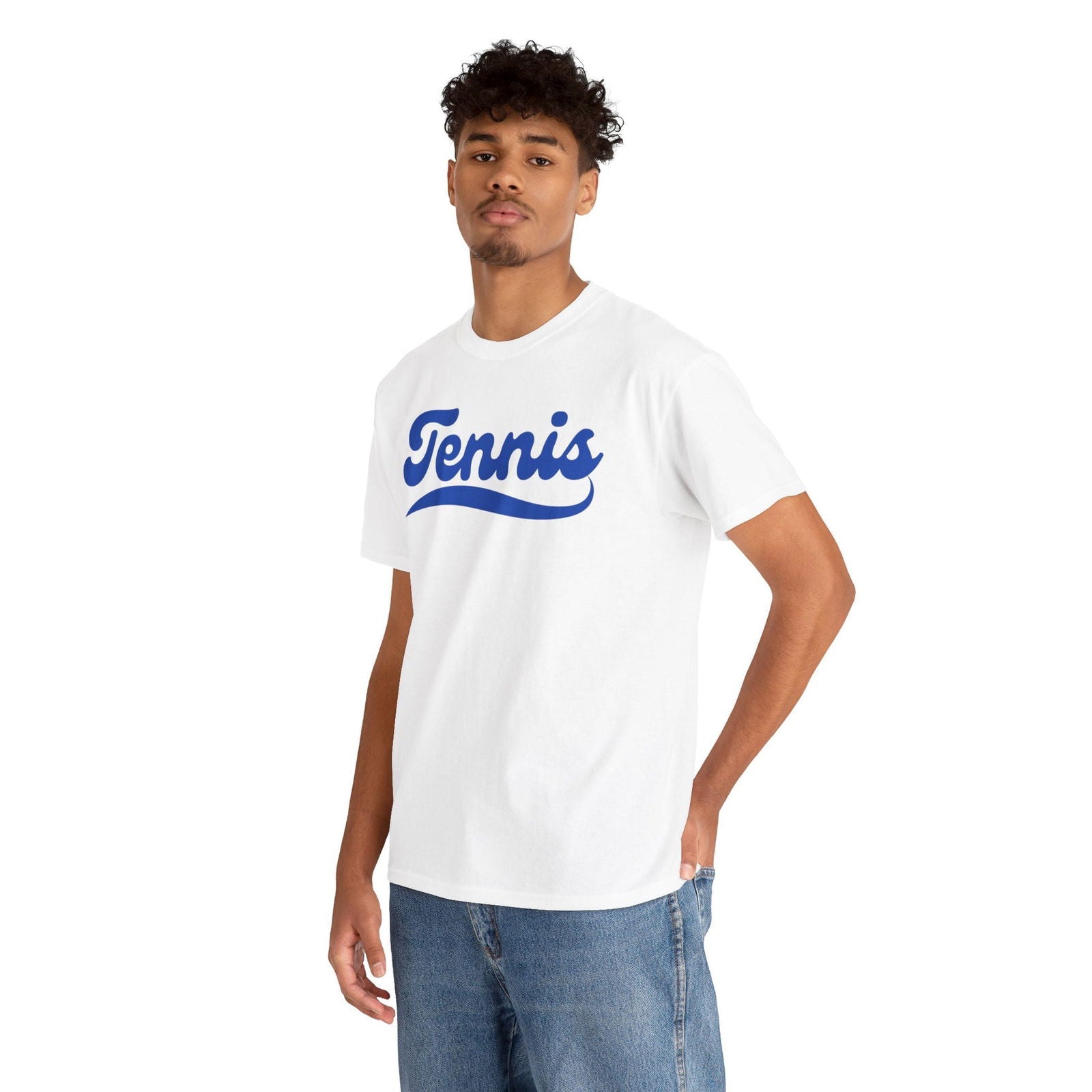 TENNIS 1 (White-Blue) - Tennis Basic Tee - GRANDSLAM PH