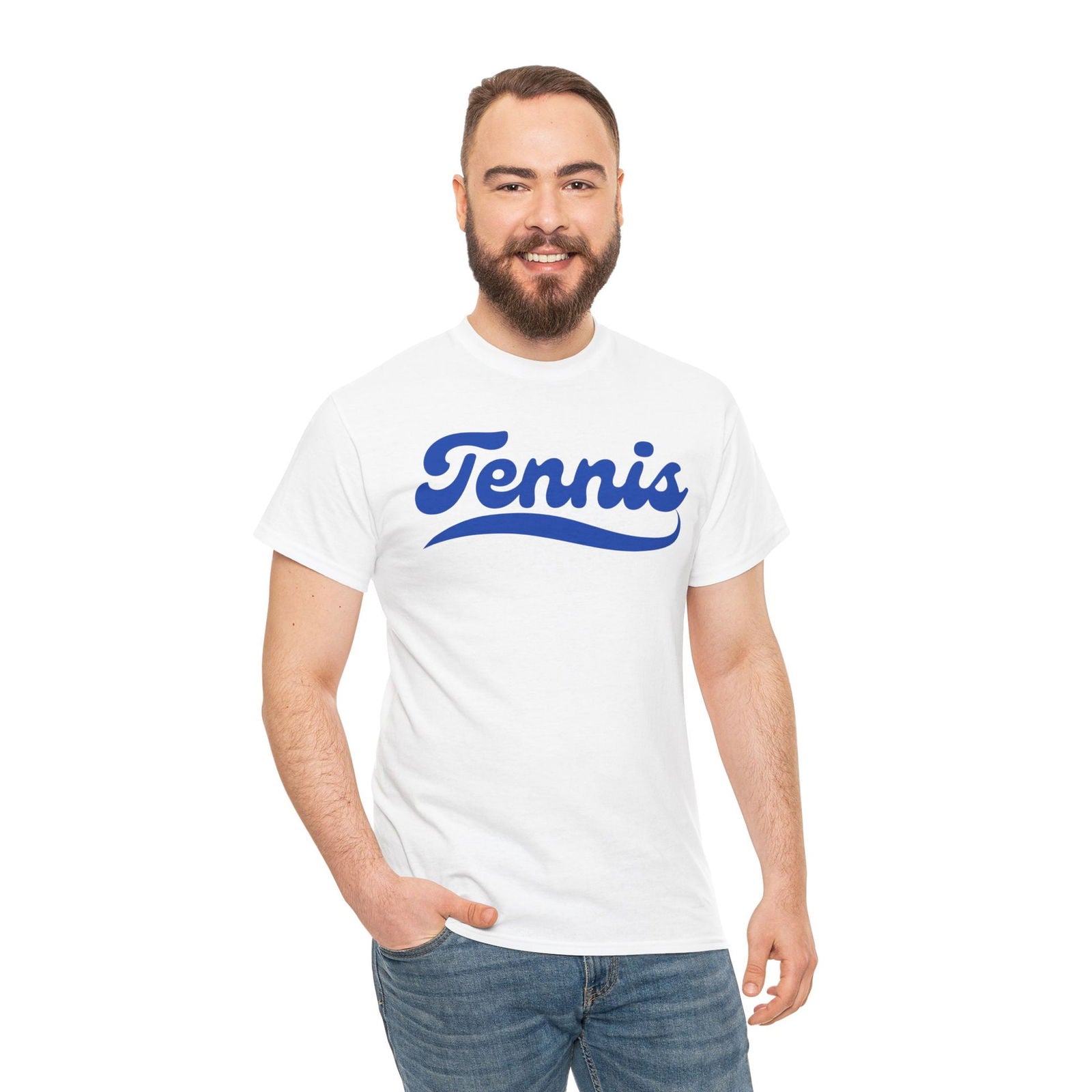 TENNIS 1 (White-Blue) - Tennis Basic Tee - GRANDSLAM PH
