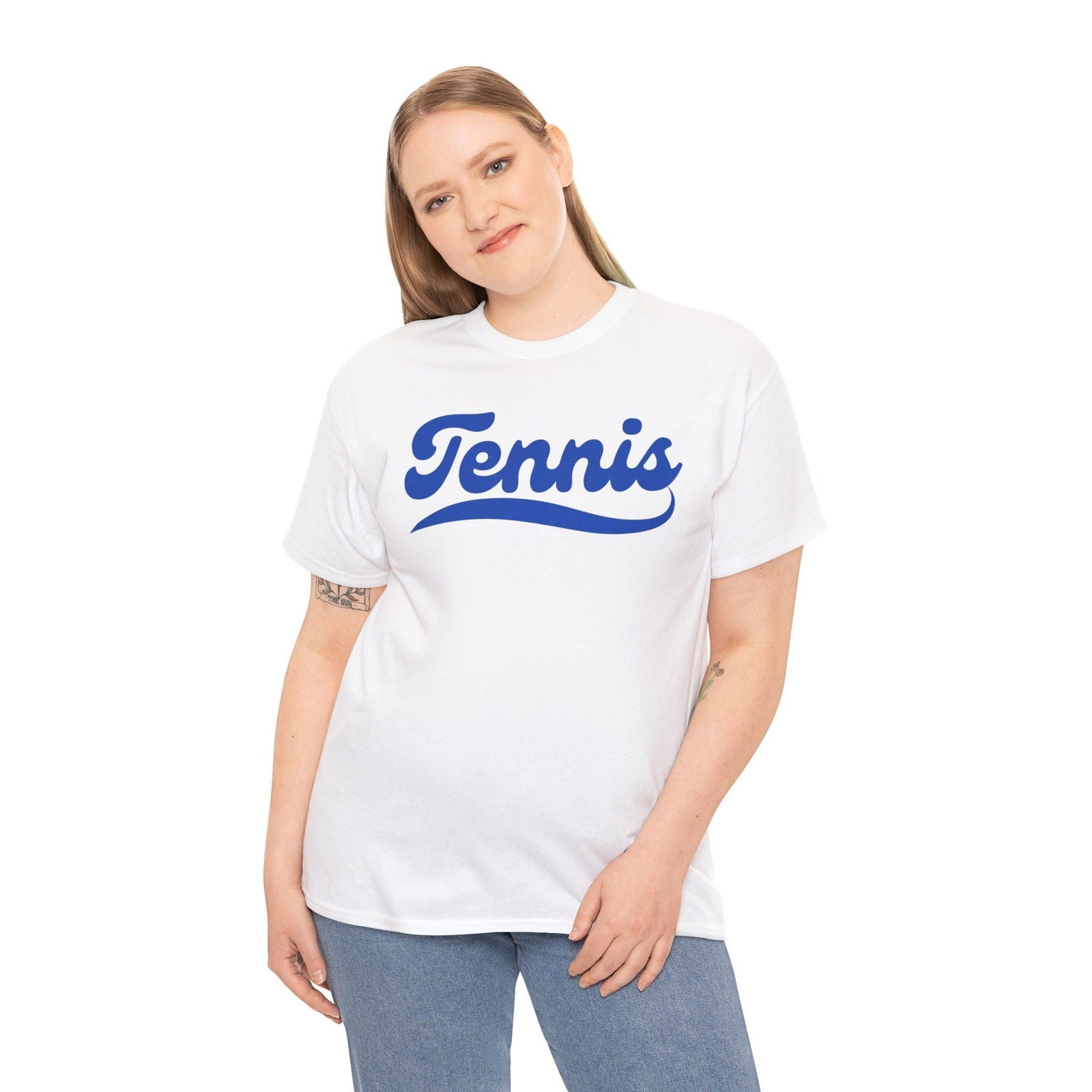 TENNIS 1 (White-Blue) - Tennis Basic Tee - GRANDSLAM PH