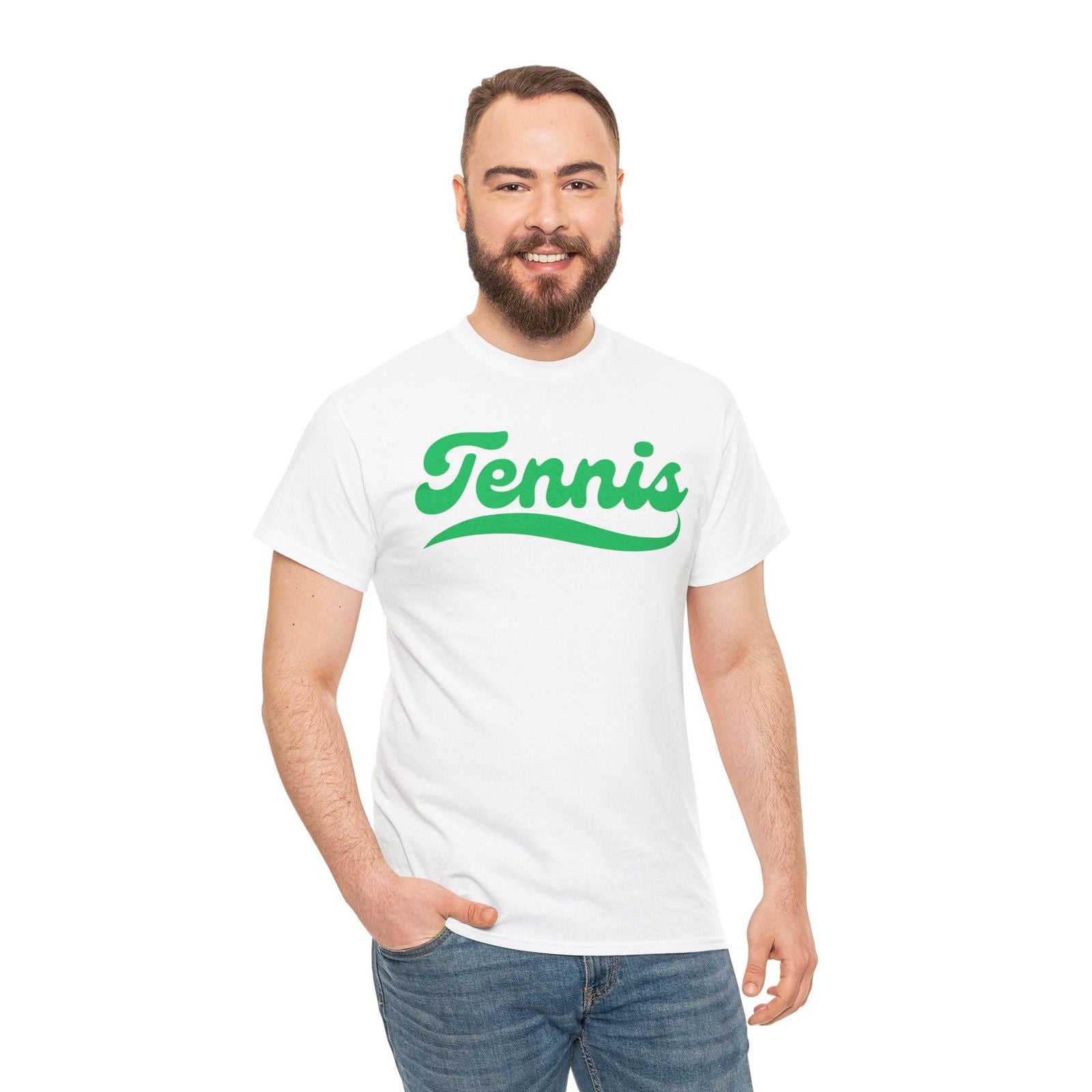 TENNIS 1 (White-Green) - Tennis Basic Tee - GRANDSLAM PH