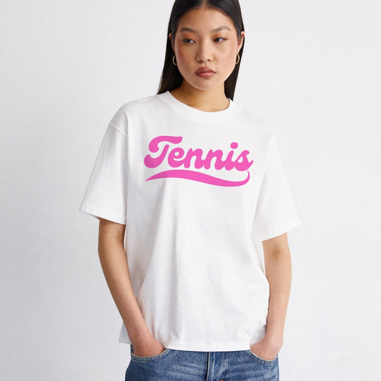 TENNIS 1 (White-Pink) - Tennis Basic Tee - GRANDSLAM PH