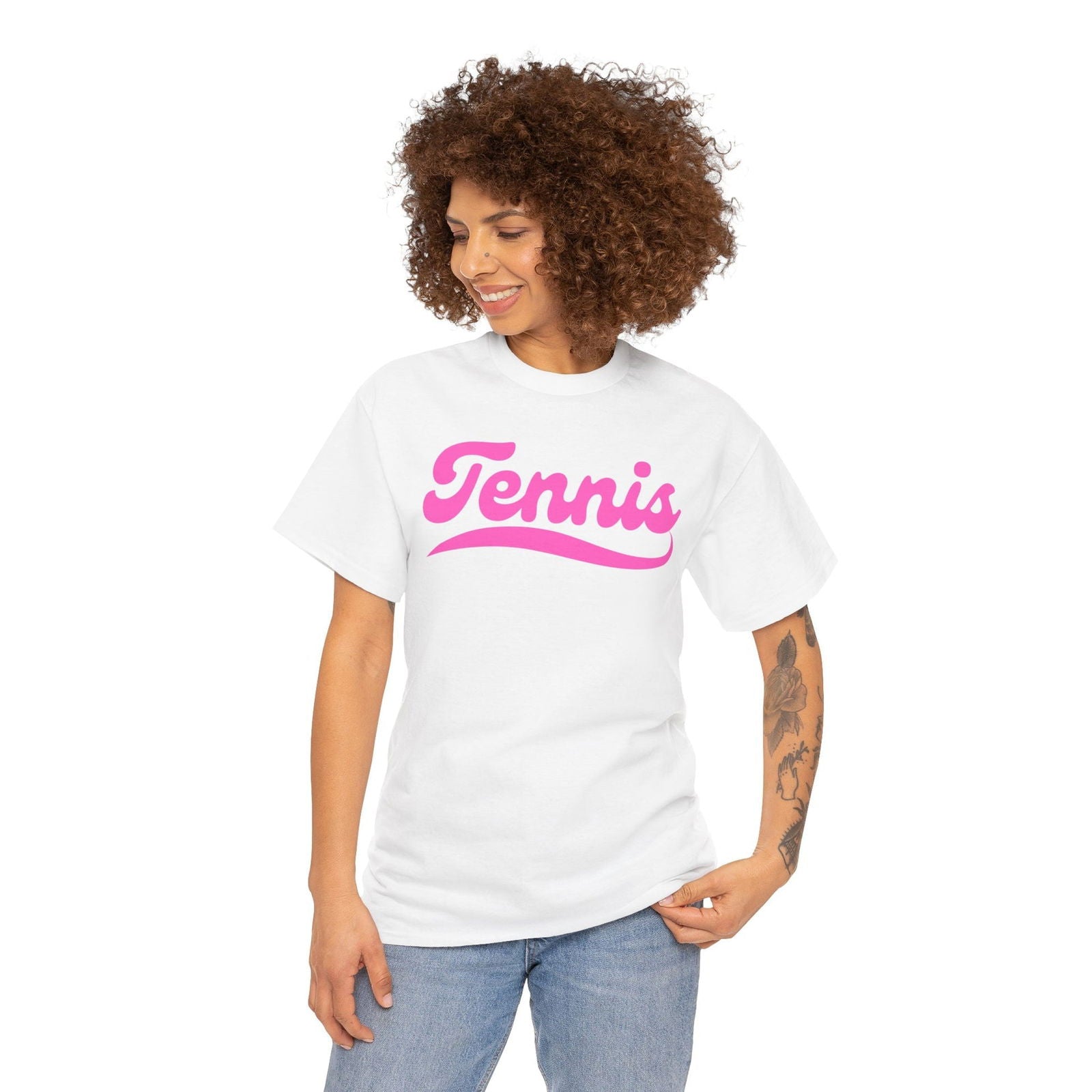 TENNIS 1 (White-Pink) - Tennis Basic Tee - GRANDSLAM PH